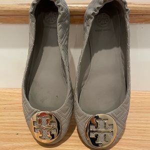 Tory Burch Grey Ballet Flats